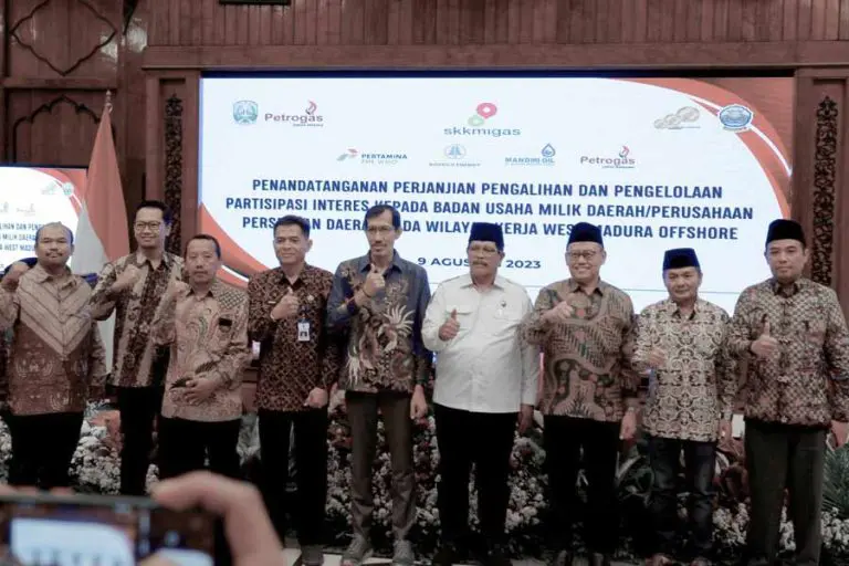 Penandatangan perjanjian pengalihan dan pengelolaan PI 10% WK WMO antara PT PJA - KKKS pada 9 Agustus 2023 lalu.