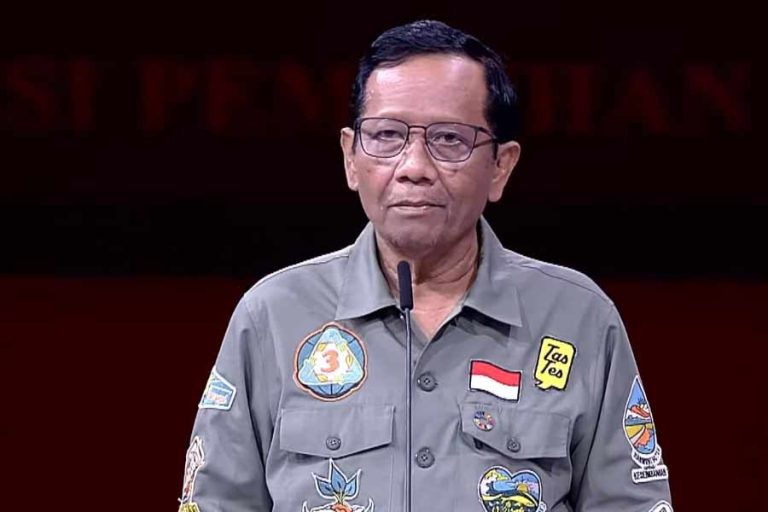 Mahfud MD saat berbicara dalam debat cawapres yang digelar di Jakarta Convention Center pada Minggu (21/1/2024) malam