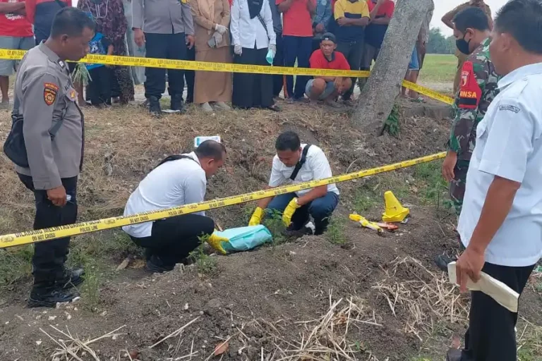 Petugas di lokasi pemakaman bayi tak berdosa di Bojonegoro